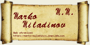 Marko Miladinov vizit kartica